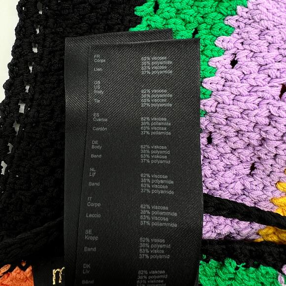 MAJE Stripe Crochet Halterneck Top Womens Medium Chevron Rainbow Stripe NEW - Picture 12 of 16